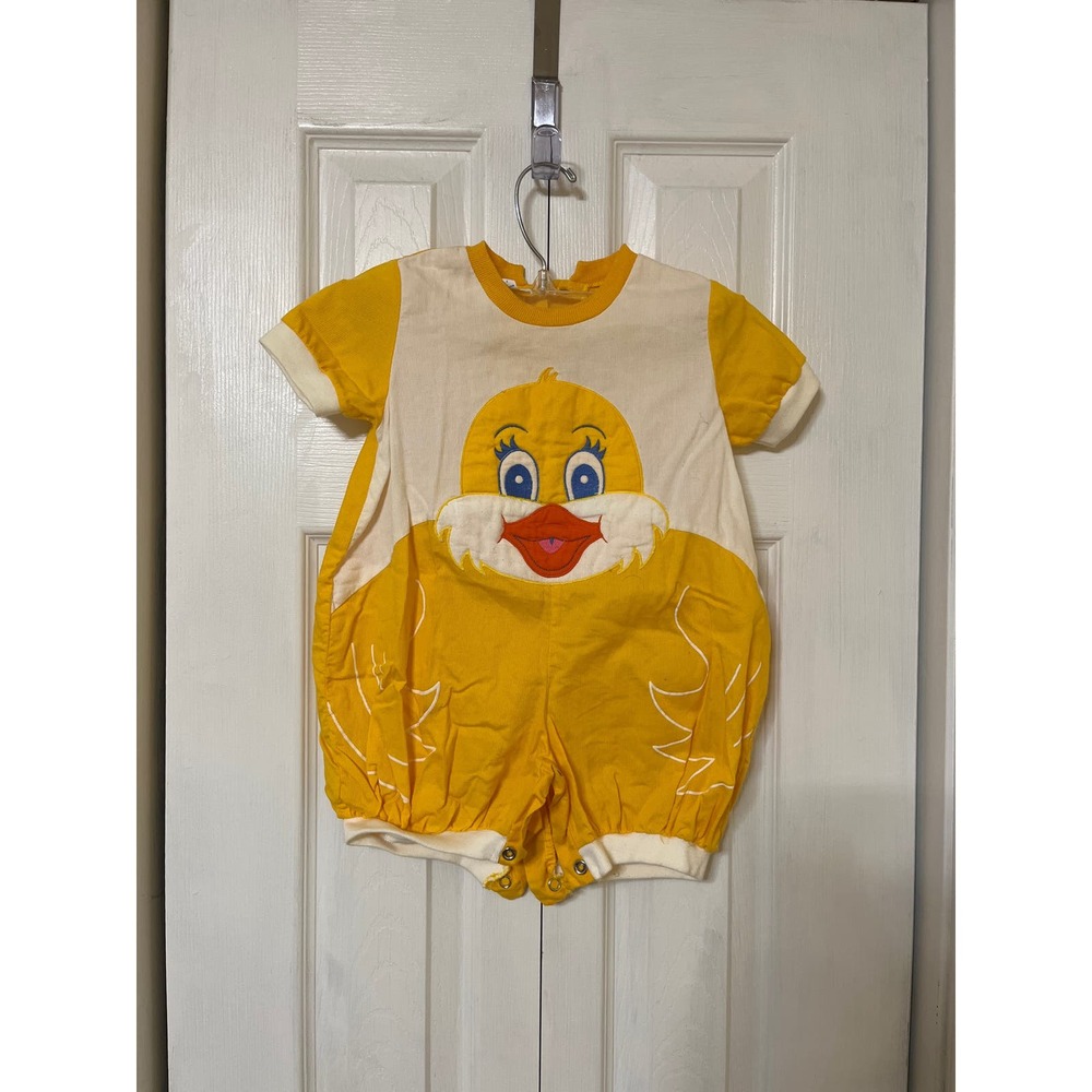 100% Magic Yellow Cotton Duck Romper 12 months